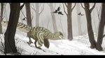 ambiguous_gender blood blood_stain bodily_fluids complex_shading detailed_background feathered_crest feathered_wings feathers feral forest forest_background green_body head_crest markings nature nature_background plant prowling side_view snow snowfall solo stalking striped_body striped_markings stripes tail tail_feathers tree walking wings winter winter_background ingridskogstad avian bird corvid dinosaur dromaeosaurid feathered_dinosaur feathered_scalie magpie_(corvid) oscine passerine prehistoric_species reptile scalie theropod utahraptor 2025 absurd_res digital_drawing_(artwork) digital_media_(artwork) full-length_portrait hi_res paint_tool_sai_(artwork) portrait