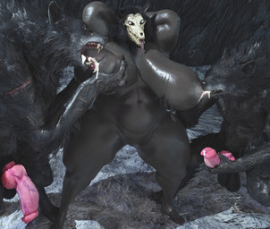 animal_genitalia animal_penis anthro big_breasts bodily_fluids bone breast_play breastfeeding breasts breath canine_genitalia canine_penis female genitals group holding_breast lactating male male/female milk overweight overweight_female penis skull skull_head thick_thighs tongue tongue_out trio vein veiny_penis sneakyphox rekin3d_(modeler) mythology scp_foundation werewolf_the_apocalypse scp-1471-a canid canine malo mammal monster mythological_canine mythological_creature werecanid werecanine werecreature werewolf 3d_(artwork) blender_(artwork) digital_media_(artwork) hi_res
