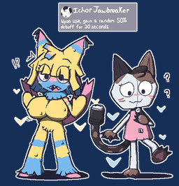 anthro bodily_fluids breast_expansion breasts duo expansion female gameplay_mechanics implied_transformation inflatable looking_at_self pinata simple_background sweat sweatdrop text transparent_background oagoner blushcrunch_studio dandy's_world roblox scraps_(dandy's_world) yatta_(dandy's_world) animate_inanimate living_inflatable living_pinata aliasing alpha_channel digital_media_(artwork) english_text