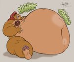 anthro anthrofied areola belly big_areola big_belly big_cheeks burping chubby_cheeks claws double_chin fangs feet fur hair huge_belly hyper hyper_belly male mane morbidly_obese morbidly_obese_male navel nipples nude obese obese_anthro obese_male open_mouth overweight overweight_anthro overweight_male red_hair red_mane rumbling_stomach simple_background solo sound_effects tan_body tan_fur teeth text thick_thighs yellow_body yellow_fur yellow_sclera husky2paws disney the_lion_king mufasa felid feline lion mammal pantherine digital_media_(artwork) hi_res signature