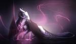 2015 curved_horn digital_media_(artwork) dragon feral fur furred_dragon furred_scalie hi_res horn ink-leviathan membrane_(anatomy) membranous_wings mythological_creature mythological_scalie mythology pink_theme scalie solo tail white_body white_fur wings