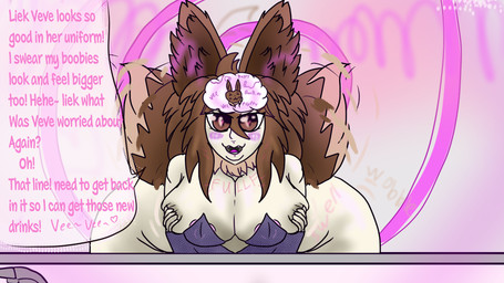 after_transformation big_breasts big_butt bimbofication breasts brown_hair butt female hair huge_butt hypnosis jiggling light_body light_skin magic mental_transformation mind_control mind_fog mirror oblivious pale_skin pokemon_speak short_stackification shortstack spiral tail tail_motion tailwag text third_person_dialogue transformation transformed_clothing wide_hips candondor nintendo pokemon animal_humanoid canid canid_humanoid eevee eeveelution generation_1_pokemon humanoid mammal mammal_humanoid pokemon_(species) pokemon_humanoid 16:9 english_text hi_res widescreen