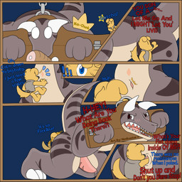 anal anal_fisting anal_penetration anthro anthro_on_anthro anus bdsm blush bodily_fluids bound butt chain claws clothing dominant dominant_male duo erection exclamation_point fisting genital_fluids genitals glistening interspecies larger_male larger_sub looking_at_anus male male/male nose_to_anus open_mouth penetration penis precum size_difference smaller_male star submissive submissive_male tail tail_motion tailwag tapering_penis teeth text tongue topwear vest yelling conditional_dnp notkastar bird_dog canid canine canis domestic_dog golden_retriever hunting_dog mammal retriever 1:1 2018 alpha_channel comic digital_media_(artwork)