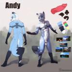 1:1 2019 abs andy_(character) animal_genitalia animal_penis anthro athletic athletic_anthro athletic_male balls big_tail biped black_body black_fur blue_body blue_fur blush butt canid canine canine_genitalia canine_penis claws ear_piercing ear_ring fluffy forest fox fully_sheathed fur genitals green_eyes hair hi_res inviting jewelry long_tail looking_at_viewer male mammal markings model_sheet naruka palette pecs penis piercing pink_penis plant ring_piercing sheath simple_background solo tail tattoo tree white_body white_fur white_hair