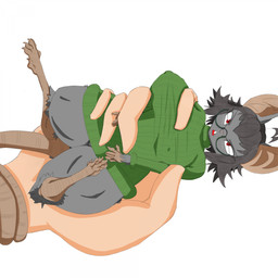 big_breasts black_hair breasts clothed clothed_feral clothing eyewear female feral fur glasses grey_body grey_fur hair holding_another huge_breasts panties red_eyes solo underwear duplicatename dr._matilda_vickers humanoid mammal murid murine rat rodent 1:1 hi_res