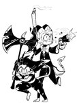 action_pose axe battle_axe blood bodily_fluids bow_tie duo female gun handgun holding_melee_weapon holding_object holding_ranged_weapon holding_weapon male male/female melee_weapon pistol pose ranged_weapon shotgun weapon afuckingcamel-zenge-art_(artist) helluva_boss millie_(helluva_boss) moxxie_(helluva_boss) demon imp absurd_res hi_res monochrome