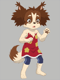 4_fingers 4_toes alternate_species anthro barefoot biped blue_bottomwear blue_clothing blue_pants bottomwear brown_body brown_claws brown_finger_claws brown_fur brown_pawpads claws clothing dipstick_tail dress eyebrows feet female finger_claws fingers fur furrification markings multicolored_body multicolored_fur open_mouth pants pattern_clothing pattern_dress pawpads red_clothing red_dress solo standing tail tail_markings tan_body tan_fur toes two_tone_body two_tone_fur joffrobert disney lilo_and_stitch stitch! yuna_kamihara canid canine canis domestic_dog mammal 2025 digital_drawing_(artwork) digital_media_(artwork) english_description hi_res