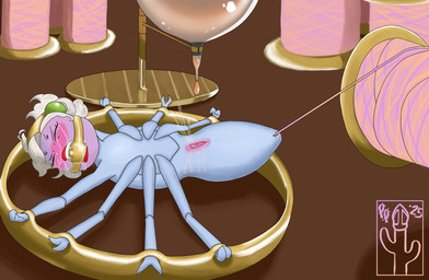 aphrodisiac aphrodisiac_liquid arthropod_webbing ball_gag bdsm blush bodily_fluids bondage bound clitoris container crying drooling droplets ejaculation female feral forced forced_orgasm gag gagged gagged_drooling genital_fluids genitals hair harvesting inaccurate_genitalia legs_tied metal_bondage multi_arm multi_eye multi_limb non-mammal_vulva orgasm restraints ring saliva silk solo spool spread_arms spread_legs spreading tears vaginal_fluids vaginal_squirting vulva pricklypastor_(artist) european_mythology greek_mythology hades_2_(game) mythology arachne arachnid arthropod mythological_creature spider 2025 digital_drawing_(artwork) digital_media_(artwork) hi_res signature