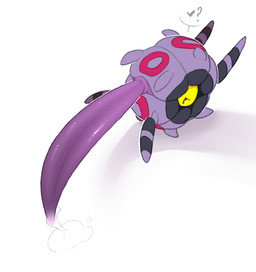 animal_genitalia antennae_(anatomy) big_penis bodily_fluids erection feral genital_fluids genitals heart_symbol huge_penis hyper hyper_genitalia hyper_penis looking_at_viewer looking_back male male_feral nude penis precum purple_body purple_penis simple_background slit_penis small_but_hung solo standing tapering_penis white_background yellow_sclera backsash nintendo pokemon arthropod generation_5_pokemon insect pokemon_(species) whirlipede 2025 digital_media_(artwork)