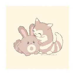 ambiguous_gender anthro bodily_fluids border brown_body duo eyes_closed markings simple_background striped_body stripes tail tears whisker_markings white_border muraselelait nintendo pokemon furret generation_2_pokemon pokemon_(species) sentret 1:1 2025 hi_res signature
