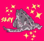 ambiguous_gender feral grey_body rear_view red_background simple_background sitting solo sparkles spread_legs spreading norakaru amphibian frog toad_(frog) hi_res