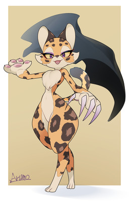 3_toes 4_fingers :3 anthro bedroom_eyes breasts chest_tuft claws cloak clothing countershading curvy_figure featureless_crotch feet female fingers half-closed_eyes hourglass_figure makeup narrowed_eyes navel nude open_:3 seductive small_waist solo spots thick_thighs toes tuft wasp_waist wide_hips arumo kirby_(series) kirby_and_the_forgotten_land nintendo clawroline felid leopard mammal pantherine 5:8 absurd_res digital_media_(artwork) hi_res