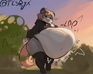 ambiguous_gender ambiguous_pred anthro anthro_pred bedroom_eyes belly belly_overhang bent_arm big_belly black_clothing black_eyebrows black_hoodie black_legwear black_stockings black_text black_thigh_highs black_topwear blep bloated blonde_hair blurred_background calling_for_help closed_smile clothed clothed_ambiguous clothed_anthro clothing cloud_emanata countershade_fur countershade_hands countershade_torso countershading drawstring drawstring_hoodie drawstring_topwear emanata evening eyebrow_through_hair eyebrows facial_markings fart fart_cloud fart_fetish fingers front_view fully_inside fur glistening glistening_belly glistening_body glistening_fur glistening_legs glistening_thighs gloves_(marking) grass green_fart_cloud green_text greeting_viewer grey_body grey_fur grey_legs hair half-closed_eyes head_markings hood_down hoodie huge_belly huge_hips huge_thighs legwear light long_sleeves looking_at_viewer looking_down looking_down_at_viewer low-angle_view markings mask_(marking) monotone_belly monotone_clothing monotone_hair monotone_hoodie monotone_legwear monotone_stockings monotone_thigh_highs monotone_topwear motion_lines mouth_closed muffled multicolored_body multicolored_fur narrowed_eyes navel onomatopoeia outside pink_tail plant pose rat_tail rumbling_stomach same_size_vore seductive short_hair shrub skimpy skimpy_bottomwear skull_in_fart_cloud skull_symbol sky slorsh sloshing_belly smile smiling_at_viewer smirk smirking_at_viewer soft_vore sound_effects stockings straight_arm sunset tail tapering_tail text thick_tail thick_thighs thigh_highs tight_thigh_highs tongue tongue_out topwear translucent translucent_hair twitter_handle two_tone_body two_tone_fur unseen_prey unwilling_prey vore vowelless vowelless_vocalization white_belly white_body white_countershading white_fur white_hands white_text_outline wide_hips worm's-eye_view tcsrjx american_opossum mammal marsupial virginia_opossum 2025 5:4 character_request compression_artifacts digital_media_(artwork) digital_painting_(artwork) english_description english_text full-length_portrait hi_res lighting painting_(artwork) portrait shaded signature soft_shading male_(lore)