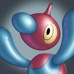 1:1 2023 ambiguous_gender blue_arms blue_body blue_nose bust_portrait digital_media_(artwork) generation_4_pokemon icon low_res multicolored_body nintendo pokemon pokemon_(species) portrait porygon-z posexe raising_hands red_body ringed_eyes shaded simple_background soft_shading solo three-quarter_view two_tone_body yellow_eyes