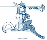 anthro clothing crossed_legs digitigrade female legwear looking_aside necktie open_mouth pawpads police police_hat simple_background sitting solo stockings text thigh_highs thigh_stockings undressing white_background conditional_dnp tom_fischbach twokinds victoria_(twokinds) basitin mammal 2023 adobe_photoshop_(artwork) blue_and_white digital_media_(artwork) english_text hi_res monochrome sketch