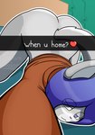 anthro bed bedroom bottomless butt clothed clothing female furniture hoodie hoodie_only selfie solo text topwear topwear_only squaresalami domestic_cat felid feline felis mammal absurd_res hi_res