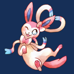 ambiguous_gender blue_eyes blush bow_ribbon duo feral fluffy fluffy_tail multicolored_body one_eye_closed open_mouth open_smile paws pink_tail pupils quadruped smile tail tongue white_pupils flavia-elric nintendo pokemon eeveelution generation_6_pokemon pokemon_(species) sylveon 1:1 2015 absurd_res alpha_channel digital_media_(artwork) hi_res