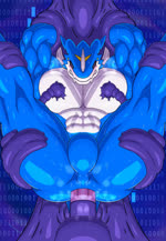 abs biceps blue_body blue_skin blush bodily_fluids breath countershading horn male membrane_(anatomy) membranous_wings milking_tentacles muscular muscular_bottom muscular_male muscular_sub nipple_fetish nipple_play nipple_suck panting pecs penetration penis_tentacles restrained restrained_by_tentacles sex solo spread_legs spreading submissive sucking sweat tentacle_penetration tentacle_sex tentacles triceps white_body white_countershading wings zazpihuts bandai_namco digimon digimon_(species) exveemon animated hi_res no_sound short_playtime webm