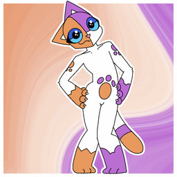 :3 animated_gif anthro blue_eyes blue_sclera border claws dipstick_tail female footprint fur glistening glistening_eyes hands_on_hips looking_at_viewer markings orange_body orange_fur orange_tail_tip outline pawprint pawprint_(marking) pink_nose purple_body purple_fur short_loop simple_background smile solo tail tail_markings tail_motion tail_sway white_body white_border white_claws white_fur white_inner_ear white_outline wide_eyed theenyface capcom monster_hunter cally_(theenyface) domestic_cat felid feline felis felyne lynian mammal palico 1:1 animated digital_media_(artwork) flat_colors frame_by_frame loop low_res short_playtime
