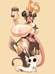 2_horns ambiguous_gender antennae_(anatomy) axe big_breasts black_hair blep boots breasts brown_boots brown_clothing brown_footwear brown_gloves brown_handwear clothed clothed_female clothed_humanoid clothing collar ear_piercing ear_ring female feral fingerless_gloves footwear gloves hair handwear horn huge_breasts humanoid_pointy_ears larva legwear multi_arm multi_limb nipple_outline orange_body piercing pointy_ears red_body red_skin ring_piercing shoes spade_tail tail thigh_highs tongue tongue_out white_body rapscallion mythology arthropod crapdragon dragon humanoid insect maggot mythological_creature mythological_scalie otherling pugbug scalie splatcat 2024 3:4 hi_res