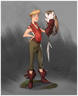 3_toes 5_fingers ambiguous_feral ambiguous_gender arms_bent bandage bandaged_chest bangs beak beak_closed belt belt_buckle black_beak black_talons blonde_hair boots border bottomwear brown_belt brown_eyebrows brown_hair brown_wings buckle clothed clothed_female clothed_human clothing duo ear_piercing ear_ring eyebrow_piercing eyebrow_ring eyebrows facial_piercing falconer feathered_wings feathers feet female female_human feral fingers folded_wings footwear fully_clothed fully_clothed_female fully_clothed_human gloves grass green_bottomwear green_clothing green_pants grey_background hair handwear larger_female larger_human light lips looking_at_viewer mouth_closed multicolored_hair no_pupils pants perching piercing pink_lips plant red_boots red_clothing red_footwear red_gloves red_handwear red_shirt red_topwear ring_piercing shirt shoelaces shoes short_hair simple_background size_difference smaller_ambiguous smaller_feral straight_legs tail tail_feathers talons tan_body tan_skin thick_lips toes topwear two_tone_hair white_body white_border white_feathers white_tail wings yellow_eyes alessia_cimata falconer_(alessia_cimata) avian bird human mammal owl 2019 absurd_res adobe_photoshop_(artwork) colored dated digital_drawing_(artwork) digital_media_(artwork) english_description hi_res lighting procreate_(artwork) shaded signature