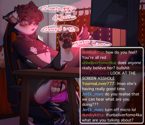 anal anal_masturbation anal_penetration anthro chair chair_position chat chat_box dildo dildo_in_ass dildo_insertion electronics femboy from_behind_position furniture genitals livestream male male_penetrated masturbation monitor object_in_ass paws penetration penis profanity sex sex_toy sex_toy_in_ass sex_toy_insertion solo spread_legs spreading table text toying_self pink_kutal23 canid canine canis domestic_dog mammal english_text hi_res