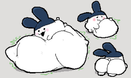 ambiguous_anthro ambiguous_gender ambiguous_pred anthro anthro_pred belly belly_on_ground belly_reduction big_belly big_butt big_ears black_eyes bloated blue_ears blush blush_stickers butt butt_expansion closed_smile death digestion empty_eyes expansion fatal_vore featureless_hands feet fully_inside glistening glistening_ears grey_background hand_on_belly hand_on_own_belly huge_belly huge_butt hyper hyper_belly long_ears lying lying_on_ground monotone_background monotone_belly monotone_face monotone_feet motion_lines mouth_closed noseless on_front on_ground open_mouth open_smile post_vore_weight_gain resting_on_belly rumbling_stomach satisfied_look scut_tail semi-anthro short_arms short_legs short_tail simple_background size_difference small_feet smaller_ambiguous smaller_anthro smaller_pred smile soft_vore solo standing tail three_frame_sequence unseen_prey vore wavy_mouth wavy_smile weight_gain white_belly white_body white_face white_feet white_tail meatcanister mimitchi lagomorph leporid mammal rabbit tamagotchi_(species) 2025 5:3 digital_media_(artwork) english_description full-length_portrait pixel_(artwork) portrait sequence shaded simple_shading female_(lore)