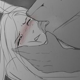 anthro blush bodily_fluids crying duo face_lick female forced hair kissing larger_male licking male male/female simple_background size_difference smaller_female tears tongue tongue_out yourumi kais_(yourumi) mieri_(yourumi) canid canine fox lagomorph leporid mammal rabbit 1:1 absurd_res hi_res