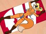 anthro beach beach_towel bikini breasts clothing eyewear female seaside solo sunglasses swimwear tail tattoo towel two-piece_swimsuit wisconsin greg_panovich alexandra_williams canid canine fox mammal 4:3