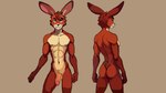 anthro balls butt flaccid genitals glans humanoid_genitalia humanoid_penis jaydaygecko male navel nipples nude penis simple_background smile solo canid canine canis jackal mammal 16:9 hi_res widescreen