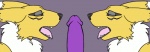 ambiguous_gender anthro collaborative collaborative_fellatio collaborative_licking collaborative_sex disembodied_penis duo_focus erection eyes_closed fellatio fur genitals group licking male male/ambiguous markings oral penile penis penis_lick purple_penis sex side_view simple_background tongue tongue_out white_body white_fur yellow_body yellow_fur ouisch third-party_edit bandai_namco digimon canid canine digimon_(species) mammal renamon 2d_animation animated frame_by_frame short_playtime