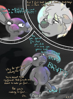 angry anthro bodily_fluids buckteeth close-up crying cum cum_pool dialogue duo exclamation_point fur genital_fluids grey_eyes hair hands_on_hips hands_on_own_hips high-angle_view inside insult long_ears looking_at_another male nude plushie pose question_mark sad scared standing tears teeth text three-quarter_view young young_anthro young_male dasherslash andy_(dasherslash) animate_inanimate living_plushie mammal mustelid otter 2026 comic digital_media_(artwork) english_text hi_res