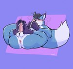 anthro anus autofootjob balls big_tail blue_body blue_fur blush bodily_fluids butt cheek_tuft claws cum cum_drip cum_on_balls cum_on_face cum_on_feet cum_on_own_balls cum_on_own_face cum_on_own_feet cum_on_own_foot cum_on_own_pawpads cum_on_own_penis cum_on_own_perineum cum_on_pawpads cum_on_penis cum_on_perineum cum_on_phone cum_on_self dripping electronics erection eyes_closed facial_tuft feet fluffy fluffy_tail foot_fetish foot_play footjob fur fuzzy fuzzy_balls genital_fluids genitals hair head_tuft holding_object holding_phone humanoid_genitalia humanoid_penis legs_up long_tail looking_pleasured lying male masturbation neck_tuft nude on_back open_mouth penile penile_masturbation penis perineum phone sex simple_background solo steam sweat sweatdrop tail thick_thighs tuft tohfu canid canine fox mammal hi_res