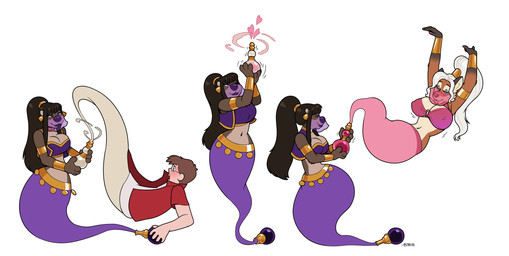 anthro base_one_layout basic_sequence big_breasts black_hair blush breasts brown_hair clothed clothing duo female gender_transformation hair human_to_anthro jewelry lamp linear_sequence long_hair male mtf_transformation navel nipple_outline one_row_layout simple_background smile species_transformation surprised three_frame_image three_frame_sequence transformation transformation_sequence white_background white_hair wide_hips blackshirtboy otter_(blackshirtboy) canid canine fox genie mammal mustelid otter 2018 absurd_res hi_res sequence
