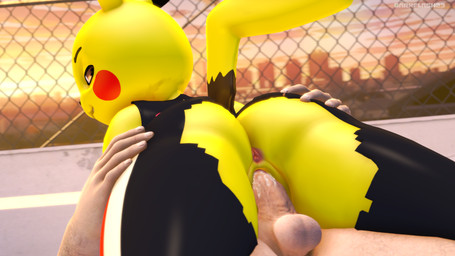 anthro anthro_penetrated anus balls bodily_fluids bottomwear brown_eyes butt clothing cosplay_pikachu_(costume) cum cum_in_vagina cum_inside detailed_background duo female female_on_human female_penetrated fingers fur genital_fluids genitals human_on_anthro human_penetrating human_penetrating_anthro human_penetrating_female humanoid_genitalia humanoid_hands humanoid_penis interspecies long_tail looking_back male male/female male_on_anthro male_penetrating male_penetrating_anthro male_penetrating_female outside pants penetration penis sex smile tail tan_body tan_skin text torn_bottomwear torn_clothing torn_pants vaginal vaginal_penetration vulva yellow_body yellow_fur darkflash23 nintendo pokemon pikachu_libre generation_1_pokemon human mammal pikachu pokemon_(species) 16:9 2022 3d_(artwork) 4k absurd_res artist_name digital_media_(artwork) hi_res source_filmmaker_(artwork) watermark widescreen