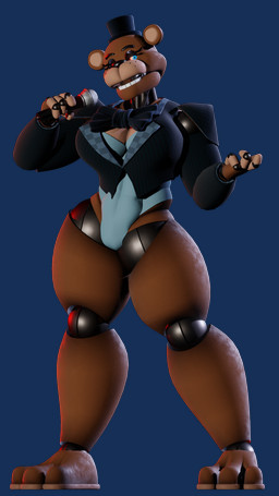 3_toes 4_fingers abs anthro big_breasts black_bow_tie black_clothing black_shirt black_topwear blue_eyes bow_tie breasts brown_body cleavage clothed clothing crop_top crossgender electronics eyelashes feet female fingerless_(marking) fingers grey_clothing grey_leotard hat headgear headwear holding_microphone holding_object leotard looking_at_viewer machine microphone mtf_crossgender muscular muscular_anthro muscular_female shirt simple_background solo standing thick_thighs toes top_hat topwear transparent_background wide_hips atumalaca atumalaca_(modeler) five_nights_at_freddy's scottgames freddy_(fnaf) animatronic bear mammal robot robot_anthro 2025 3d_(artwork) alpha_channel digital_media_(artwork) full-length_portrait hi_res portrait