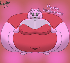 anthro belly big_belly big_breasts big_butt big_nipples black_nose black_sclera breasts buckteeth butt clothing deep_navel dialogue female front_view grey_body grey_inner_ear hair heart_eyes heart_symbol holidays huge_belly huge_breasts huge_butt huge_nipples huge_thighs hyper hyper_belly hyper_breasts hyper_butt hyper_nipples hyper_thighs leotard morbidly_obese morbidly_obese_anthro morbidly_obese_female multicolored_body navel navel_outline nipple_outline nipples obese obese_anthro obese_female open_mouth open_smile overweight overweight_anthro overweight_female pink_body pink_ears pink_hair red_background red_clothing red_leotard red_mouth red_tongue simple_background smile smiling_at_viewer solo talking_to_viewer teeth text thick_thighs tight_clothing tongue two_tone_body white_eyes reathe valentine's_day susie_(reathe) mammal rodent sciurid tree_squirrel 2026 colored digital_media_(artwork) english_text hi_res shaded signature
