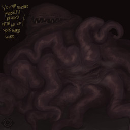alien_genitalia ambiguous_gender anal_fluids anus bodily_fluids dialogue drooling genital_fluids hole_(anatomy) looking_at_viewer looking_back multi_eye orifice presenting presenting_anus saliva sharp_teeth slime solo teeth tentacles teratophilia analog_vorer don't_feed_the_muse alien eldritch_abomination monster muse_(don't_feed_the_muse) tentacle_creature 1:1 hi_res