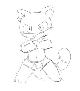 anthro bulge chibi clothing fur male markings mask open_mouth simple_background solo standing tail tail_markings underwear white_background oob atlus megami_tensei persona_(series) persona_5 sega morgana_(persona) domestic_cat felid feline felis mammal tuxedo_cat 2020 hi_res monochrome