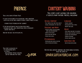 black_background fantasy medieval red_text simple_background text text_only thanking white_text zero_pictured fek the_sparks_of_daybreak fekkri_talot catfolk absurd_res comic content_warning hi_res