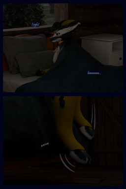 anthro arm_warmers armwear blue_body blue_fur clothing collar dialogue female fur leg_warmers legwear white_body white_fur flauntingfornication kobold scalie 2:3 3d_(artwork) absurd_res comic digital_media_(artwork) hi_res
