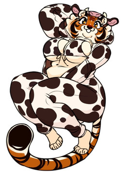 animal_print animal_print_bikini anthro belly big_breasts big_cheeks bikini bikini_top black_claws black_ears black_stripes breasts cheek_tuft claws clothed clothed_anthro clothed_female clothing costume cow_costume cow_print cow_print_bikini deep_navel facial_markings facial_tuft feet female fur head_markings inner_ear_fluff long_tail markings navel neck_tuft open_mouth open_smile orange_body orange_eyes orange_fur pajamas pattern_bikini pattern_clothing pattern_swimwear print_pajamas simple_background skimpy slightly_chubby slightly_chubby_anthro slightly_chubby_female small_ears smile solo striped_face striped_markings striped_tail stripes swimwear tail tail_markings tuft two-piece_swimsuit white_background white_belly white_breasts white_feet white_inner_ear white_inner_ear_fluff white_toes highlandkall naomi_(highlandkall) felid mammal pantherine tiger 2023 digital_drawing_(artwork) digital_media_(artwork)