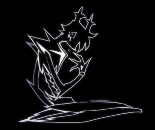 anthro armor black_background black_body bodily_fluids female horn simple_background sitting solo tears eatingmarkerz deltarune undertale_(series) dess_holiday roaring_knight deer mammal new_world_deer reindeer 2025 6:5