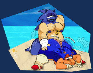 anthro balls belly big_butt blue_body blue_nipples butt clothing duo fingerless_gloves fingerless_gloves_only genitals glans gloves gloves_only hair handwear handwear_only huge_butt jewelry male male/male male_penetrated male_penetrating male_penetrating_male mostly_nude navel nipples outside overweight overweight_male penetration penis ring selfcest sex simple_eyes square_crossover thick_thighs tongue wide_hips slyden'in sega sonic_the_hedgehog_(series) sonic_the_hedgehog eulipotyphlan hedgehog mammal alpha_channel digital_media_(artwork) hi_res textless