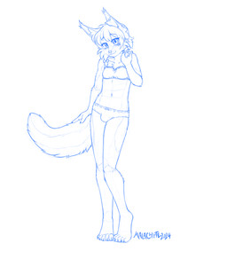 5_toes anthro bandeau_bra biped bow_bra bow_panties bow_ribbon bow_underwear bra breasts bulge cheek_tuft claws clothed clothing ear_tuft eyebrow_through_hair eyebrows facial_tuft feet finger_claws fluffy fluffy_tail frilly frilly_bra frilly_clothing frilly_underwear gynomorph hair inner_ear_fluff intersex navel panties panty_bulge partially_clothed simple_background small_breasts smile snout solo standing tail toe_claws toes translucent translucent_hair tuft underwear underwear_only white_background malachyte kaelies_(character) felid feline lynx mammal 2024 blue_and_white hi_res monochrome signature sketch herm_(lore)