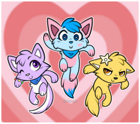 accessory ambiguous_gender anthro blue_body blue_eyes blue_fur blush blush_lines border bracelet chibi countershade_fur countershade_torso countershading ears_down evil_grin eyebrows facial_markings floating flower flower_in_hair fluffy fluffy_tail fur group hair hair_accessory head_markings head_tuft heart_(marking) jewelry kerchief leg_markings light_body markings one_eye_closed orange_body orange_eyes orange_fur pink_body pink_countershading pivoted_ears plant pointy_ears prick_ears purple_body purple_eyes purple_fur smile socks_(marking) sparklefur tail trio tuft white_body white_border white_countershading wink y2k_(graphic_design) ezpups cartoon_network powerpuff_girls bani_(ezpups) kitten_cutsalot kiya_lina domestic_cat felid feline felis mammal 2019 digital_drawing_(artwork) digital_media_(artwork) flat_colors female_(lore)