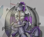 balls bdsm bondage bondage_gear bound claws clenched_teeth cuff_(restraint) desperation edging eyes_closed feral fur genitals groan hair knot knotted_penis male mask muzzle_(object) muzzled orgasm_denial pawpads paws penis prison purple_body purple_fur purple_hair purple_penis questionable_consent restraints sex_toy solo spread_legs spreader_bar spreading straitjacket tail tail_tied teasing teeth toe_claws vibrator wand_vibrator wings wings_tied avox_(artist) mythology avox dragon mythological_creature mythological_scalie pherodrake scalie absurd_res hi_res