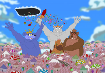4_fingers 5_fingers anthro belly big_belly big_muscles big_pecs biped black_eyebrows black_eyes black_nose blue_sky bottomwear brown_body brown_bottomwear brown_clothing brown_fur brown_hands brown_nose brown_pants buckteeth candy candy_cane cape castle cheek_tuft christmas_present claws clothed clothing cloud cloudco cloudy_sky collarbone crown crown_only dessert excited excited_expression excited_face excited_male exposure_variation eyebrows facial_tuft fangs finger_claws fingers food fur gift gingerbread grey_belly grey_body grey_fur group hairless_hands happy headgear headgear_only hill holding_scepter huge_belly humanoid_hands joyful lollipop looking_up macro macro_anthro macro_male male mountain multicolored_body multicolored_fur musclegut muscular muscular_anthro muscular_male navel notched_ear nude nude_anthro nude_male obese obese_anthro obese_male open_mouth orange_cape orange_clothing outside overweight overweight_anthro overweight_male pants pecs pink_nose portal purple_bedding purple_body purple_fur railway_track raised_arms raised_hands realistic red_sclera scepter sharp_teeth sky smile square_crossover style_crossover tan_belly tan_body tan_fur teeth thick_eyebrows toony topless topless_anthro topless_male trio tuft two_tone_body two_tone_fur whisker_spots whiskers white_sclera yellow_sclera jabuhusky american_greetings barbie_(animated_film_series) barbie_in_the_nutcracker care_bears care_bears_nutcracker_suite mattel nelvana the_nutcracker the_nutcracker_prince mouse_king mouse_king_(barbie) mouse_king_(care_bears) mouse_king_(nutcracker_prince) mammal mouse murid murine rat rodent 2025 colored crossover digital_drawing_(artwork) digital_media_(artwork) flat_colors hi_res