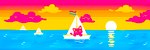 2023 3:1 ambiguous_gender banner_image boat cloud digital_media_(artwork) domestic_cat eyes_closed felid feline felis feral flag fur in_boat lgbt_pride lottory mammal outside pansexual_pride_colors pride_color_flag pride_color_palette pride_colors restricted_palette sailing_boat sailing_watercraft sea sky solo sunset tail vehicle water watercraft whiskers