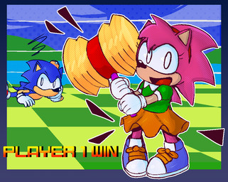 5_fingers anthro black_eyes black_nose blue_body blue_clothing blue_footwear blue_fur blue_shoes border bottomwear clothed clothing cloud day duo eyelashes female fingers footwear fully_clothed fur gameplay_mechanics gloves gradient_border green_clothing green_shirt green_topwear halftone_shading hammer handwear happy holding_hammer holding_object holding_tool looking_at_viewer lying male mostly_nude multicolored_body multicolored_fur on_front open_mouth open_smile orange_bottomwear orange_clothing orange_skirt outline outside piko_piko_hammer pink_body pink_fur pupils shirt shoes skirt smile solo_focus standing tan_body tan_fur text tools topwear two_tone_body two_tone_fur white_clothing white_gloves white_handwear white_outline white_pupils lizardfungus classic_sonic_(universe) sega sonic_the_fighters sonic_the_hedgehog_(series) amy_rose classic_amy_rose sonic_the_hedgehog eulipotyphlan hedgehog mammal 2025 aliasing binary_drawing digital_drawing_(artwork) digital_media_(artwork) english_text halftone